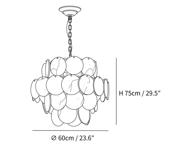 Alabaster Shell Brass Chandelier