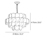 Alabaster Shell Brass Chandelier