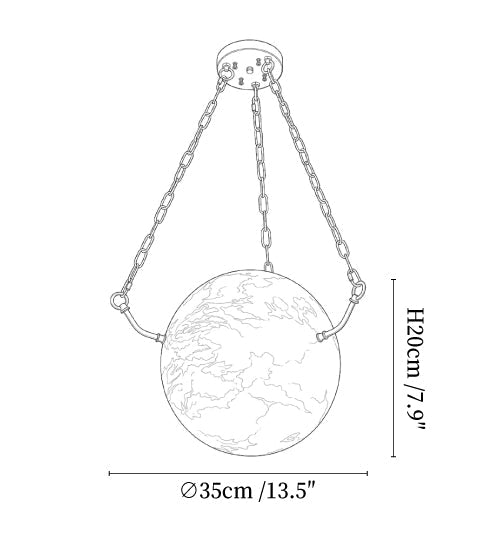 Alabaster Sphere Pendant Lamp