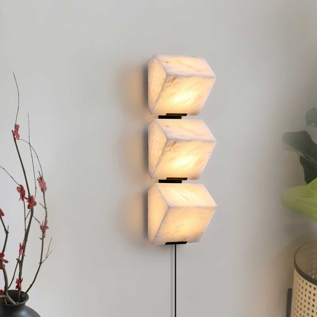 Alabaster Staircase Plug - in Wall Lamp