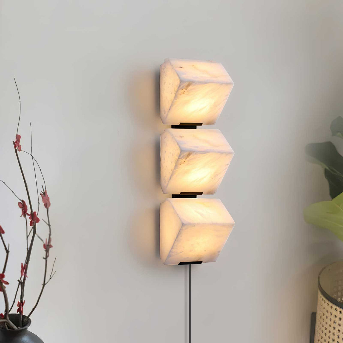 Alabaster Staircase Plug - in Wall Lamp