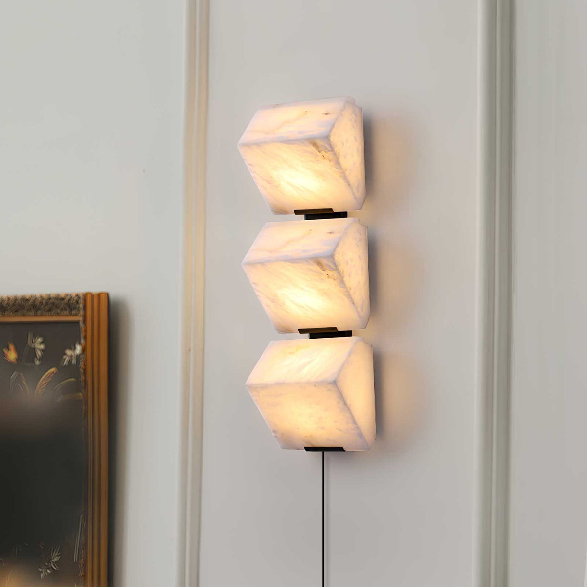 Alabaster Staircase Plug - in Wall Lamp