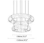 Alabaster Torus Ring Chandelier