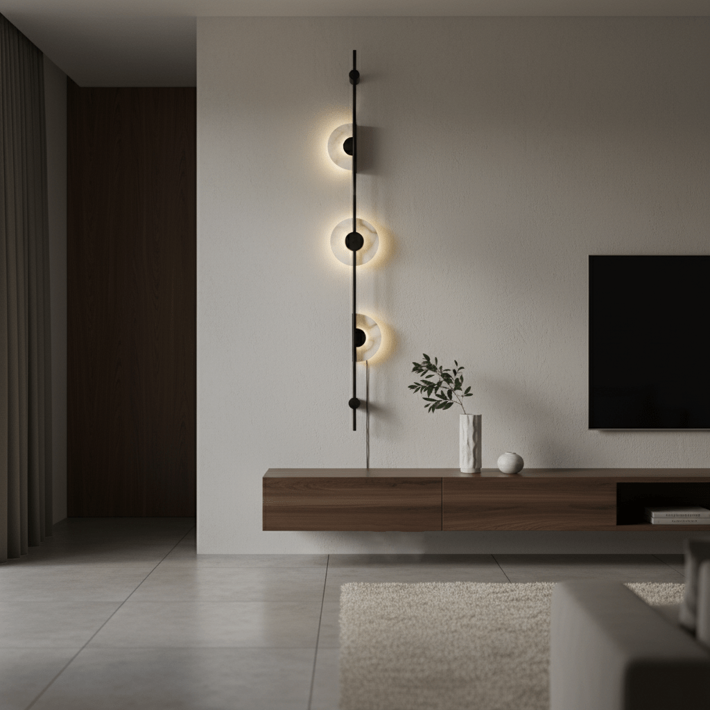 Alabaster Vertical Plug - in Wall Sconce
