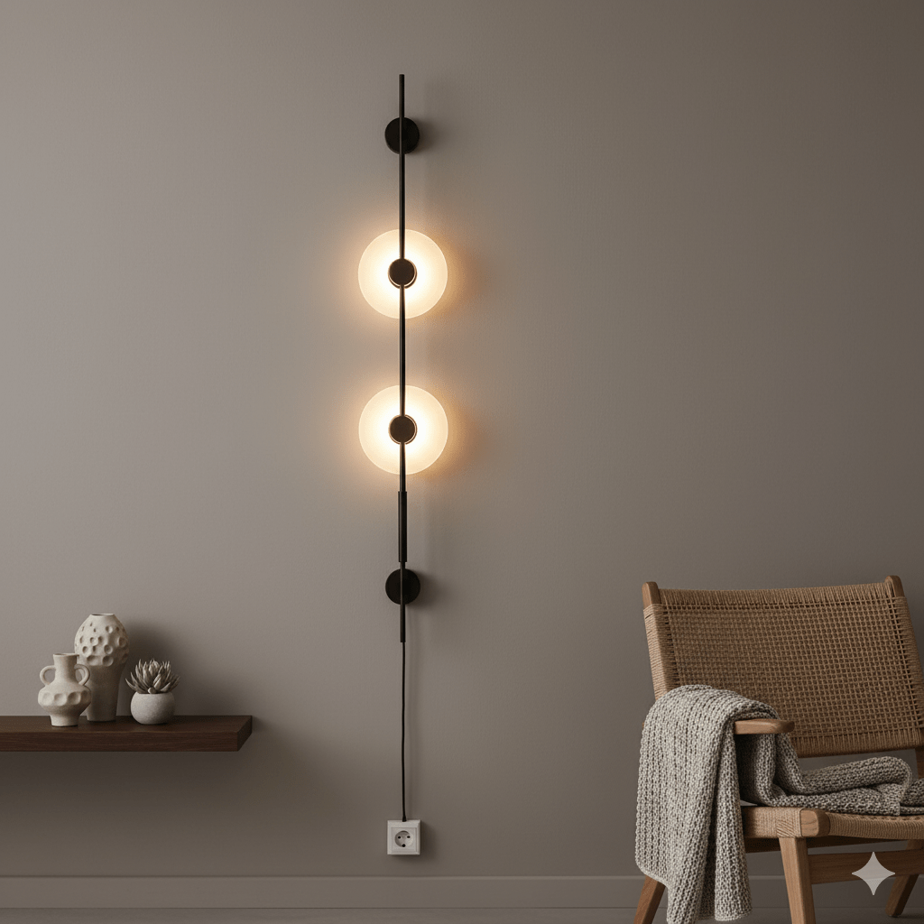 Alabaster Vertical Plug - in Wall Sconce