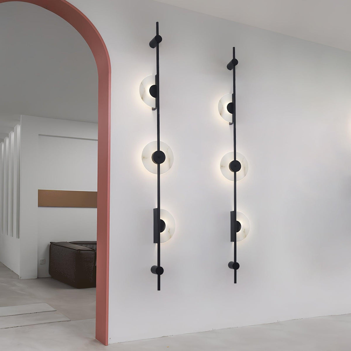 Alabaster Orb Vertical Wall Sconce