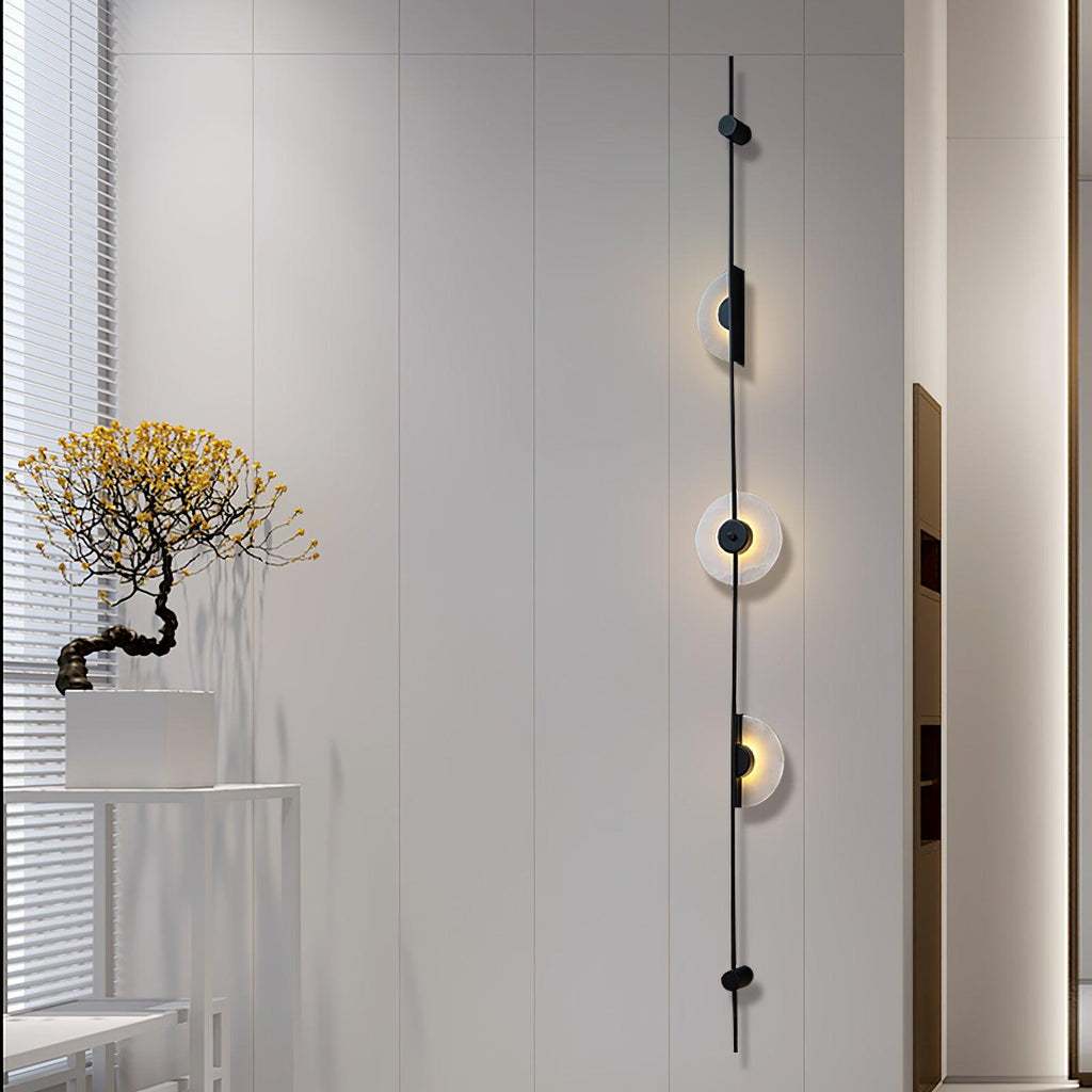 Alabaster Orb Vertical Wall Sconce