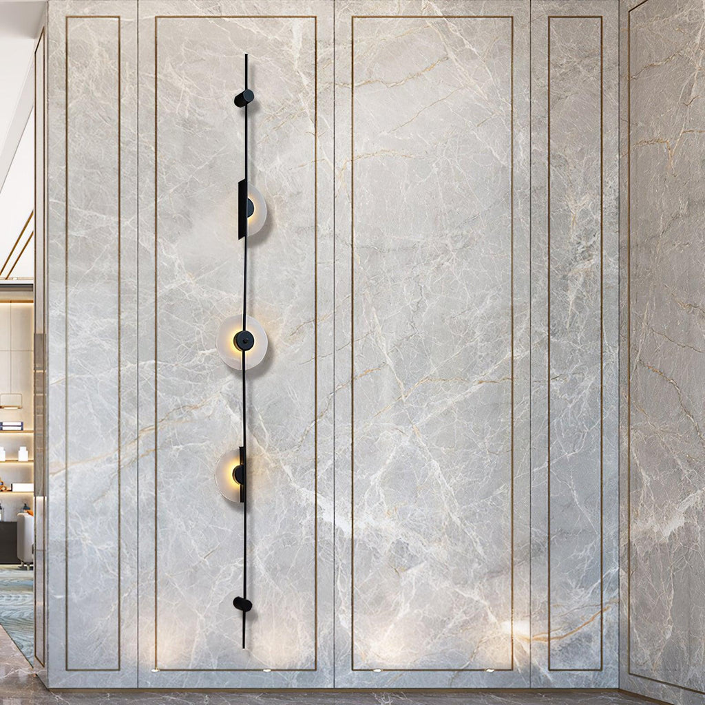 Alabaster Orb Vertical Wall Sconce