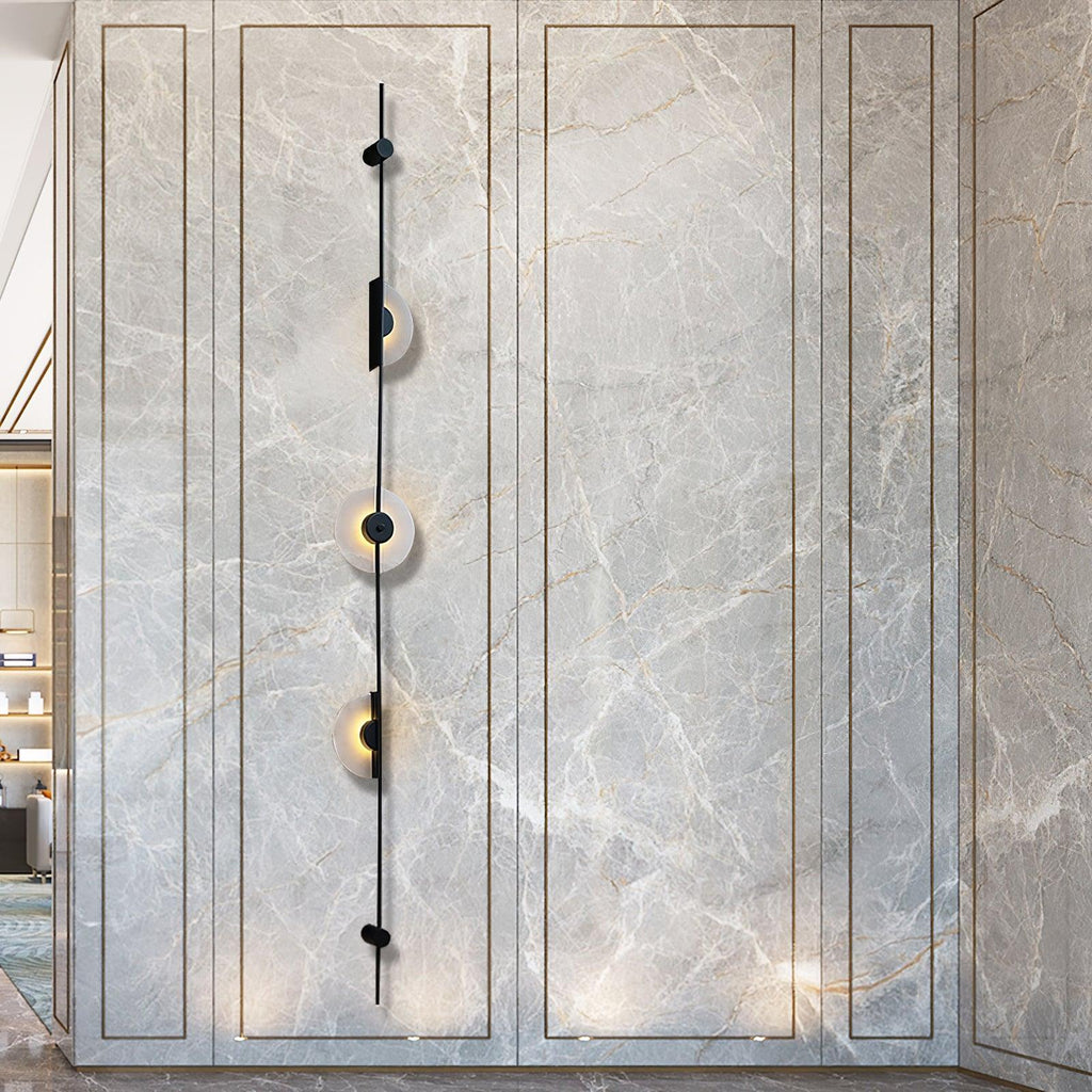 Alabaster Orb Vertical Wall Sconce