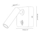 Alder Wood LED Reading Wall Sconce