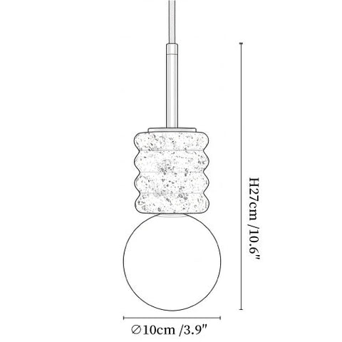 Alvia Travertine Pendant Lamp