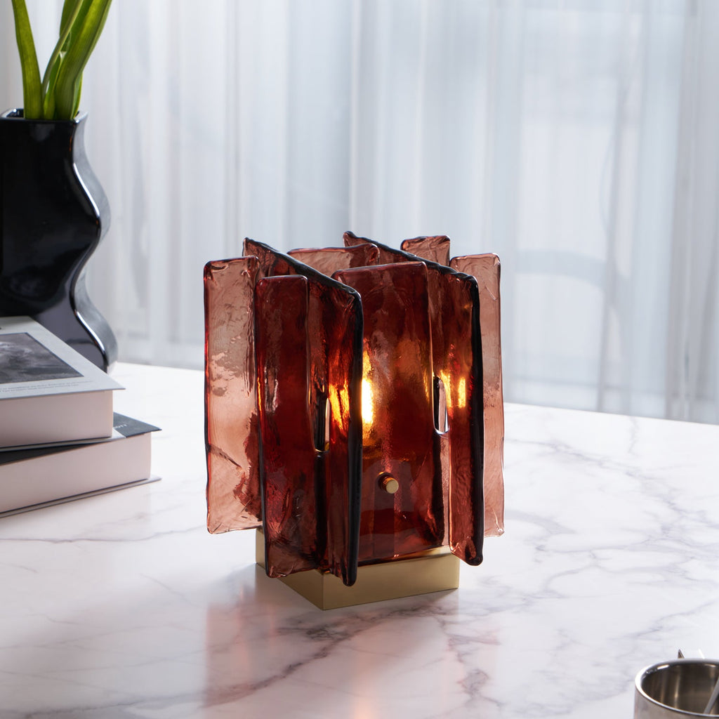 Amber Building Block Table Lamp