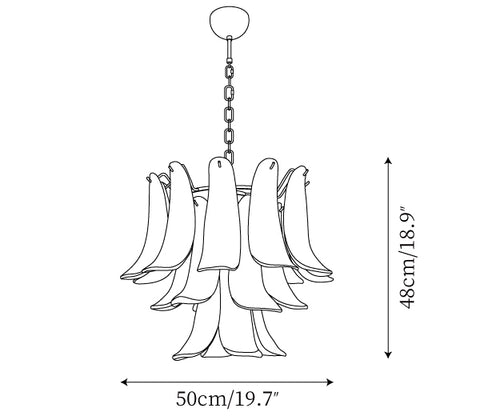 Amber Cascade Glass Chandelier