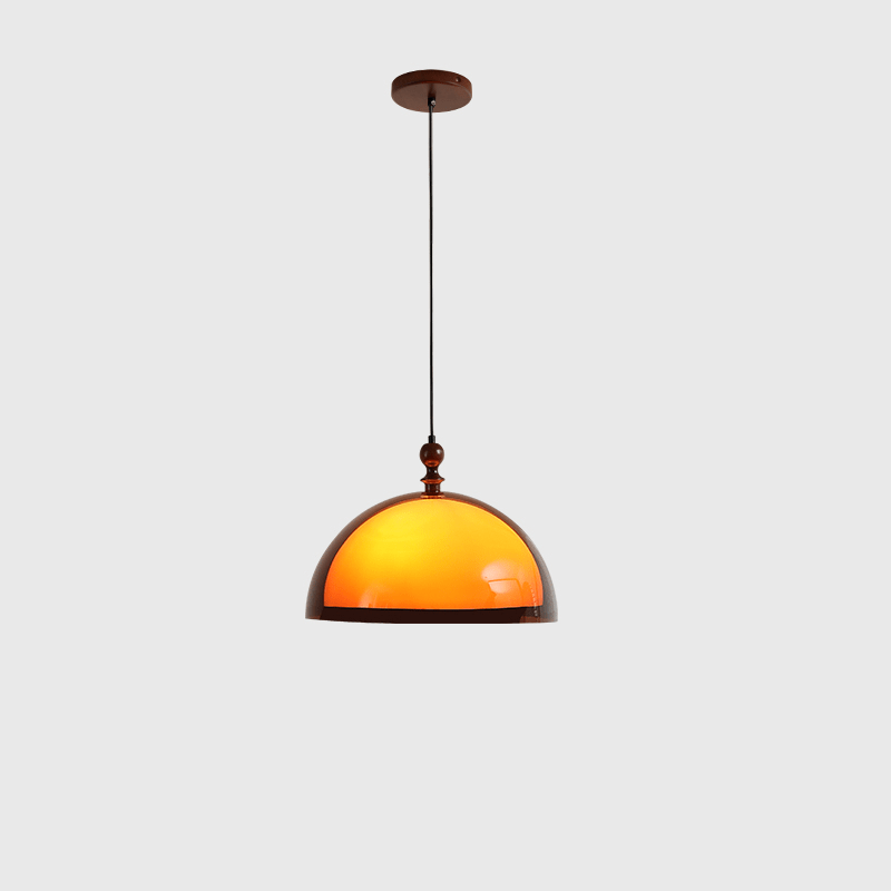 Amber Dome Shaped Pendant Light