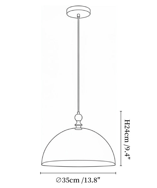 Amber Dome Shaped Pendant Light