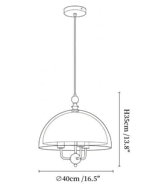 Amber Dome Shaped Pendant Light