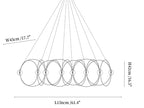 Amber Glass Orb Loop Chandelier