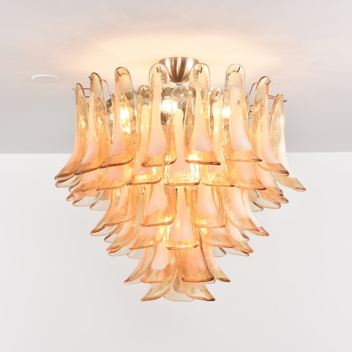 Amber Petal Glass Ceiling Lamp