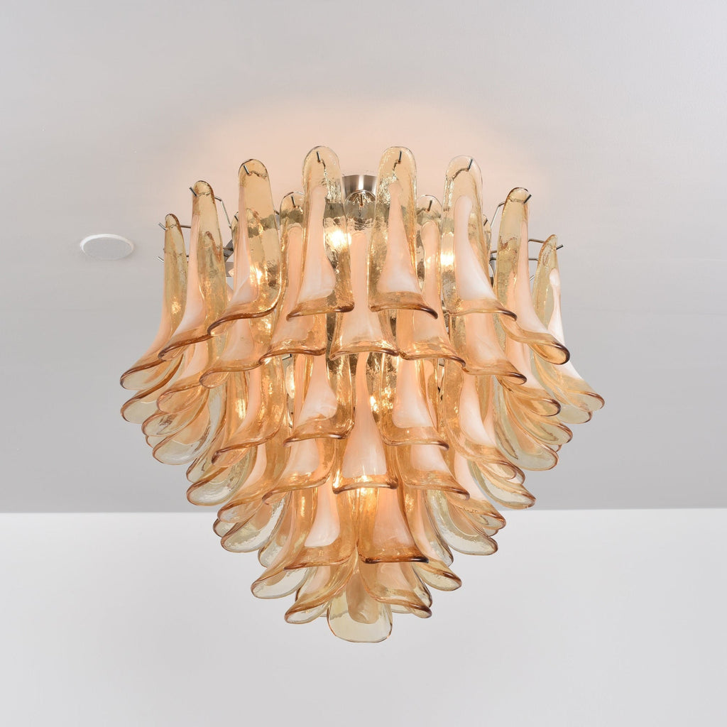 Amber Petal Glass Ceiling Lamp