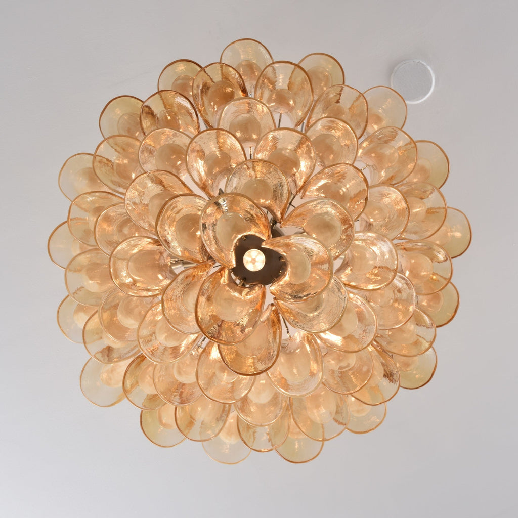 Amber Petal Glass Ceiling Lamp