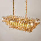 Amber Prism Glass Chandelier