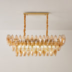 Amber Prism Glass Chandelier