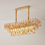 Amber Prism Glass Chandelier