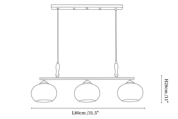 Amber Trio Pendant Lamp