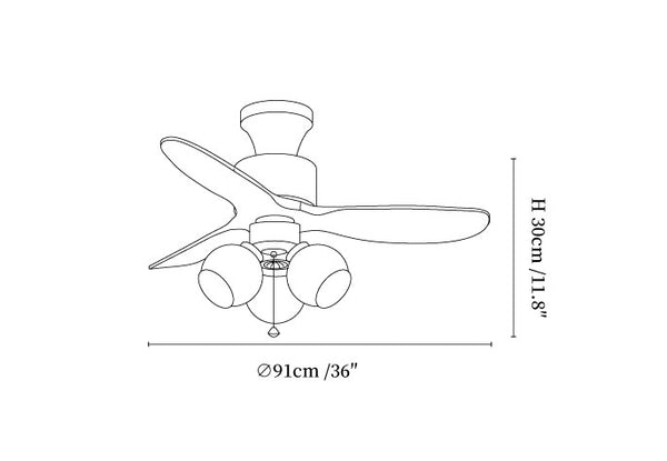 Amberglo Retro Ceiling Fan Light