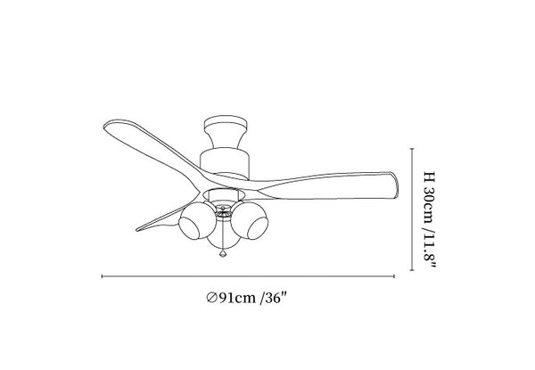 Amberglo Retro Ceiling Fan Light