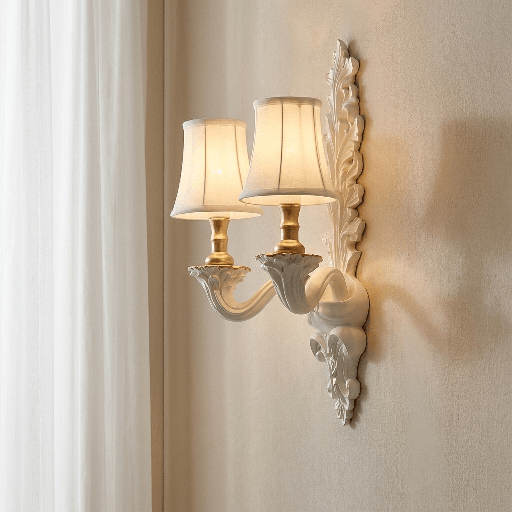Amelie Plaster Leaf Wall Sconce
