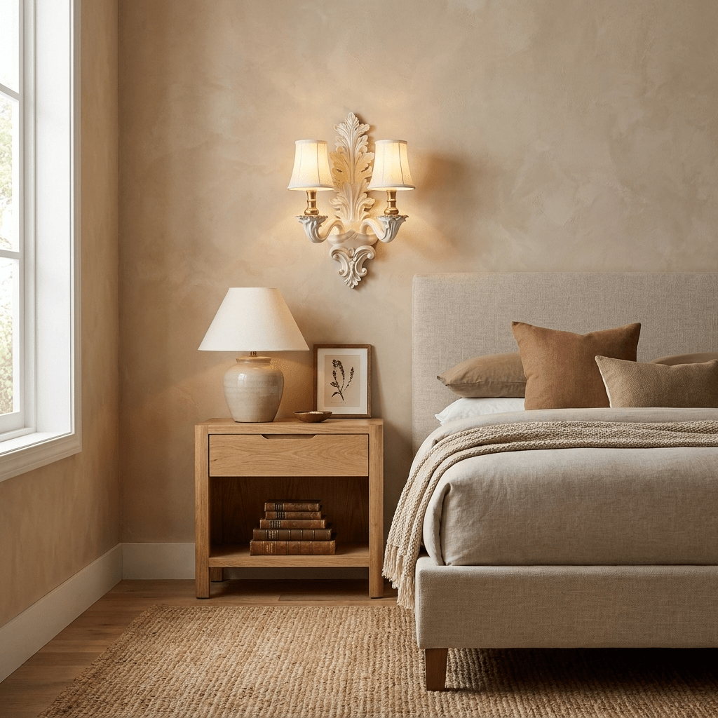 Amelie Plaster Leaf Wall Sconce