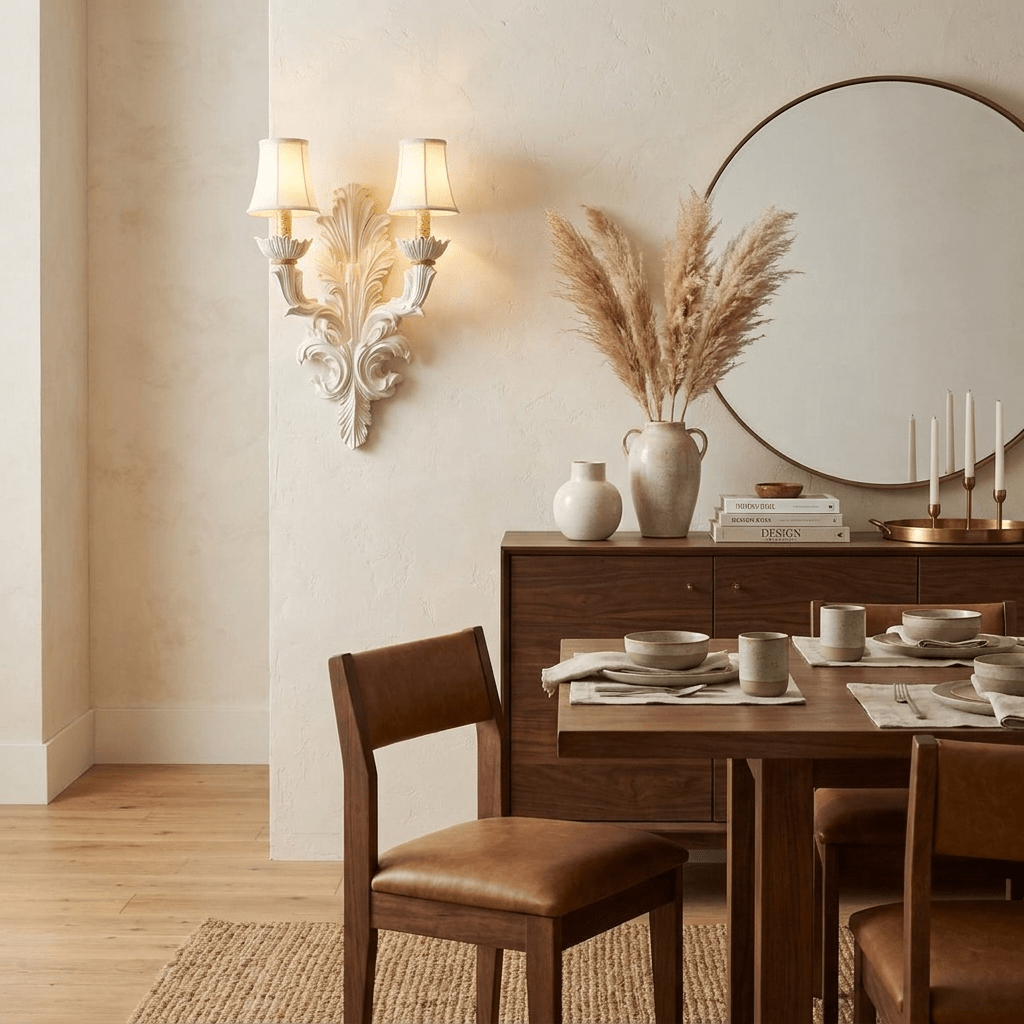 Amelie Plaster Leaf Wall Sconce