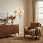 Amelie Plaster Leaf Wall Sconce