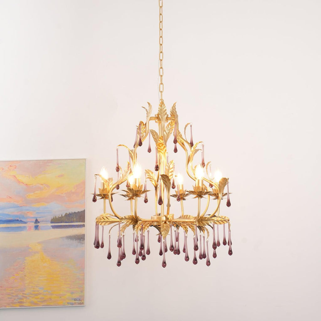 Amethyst Drops Crystal Chandelier