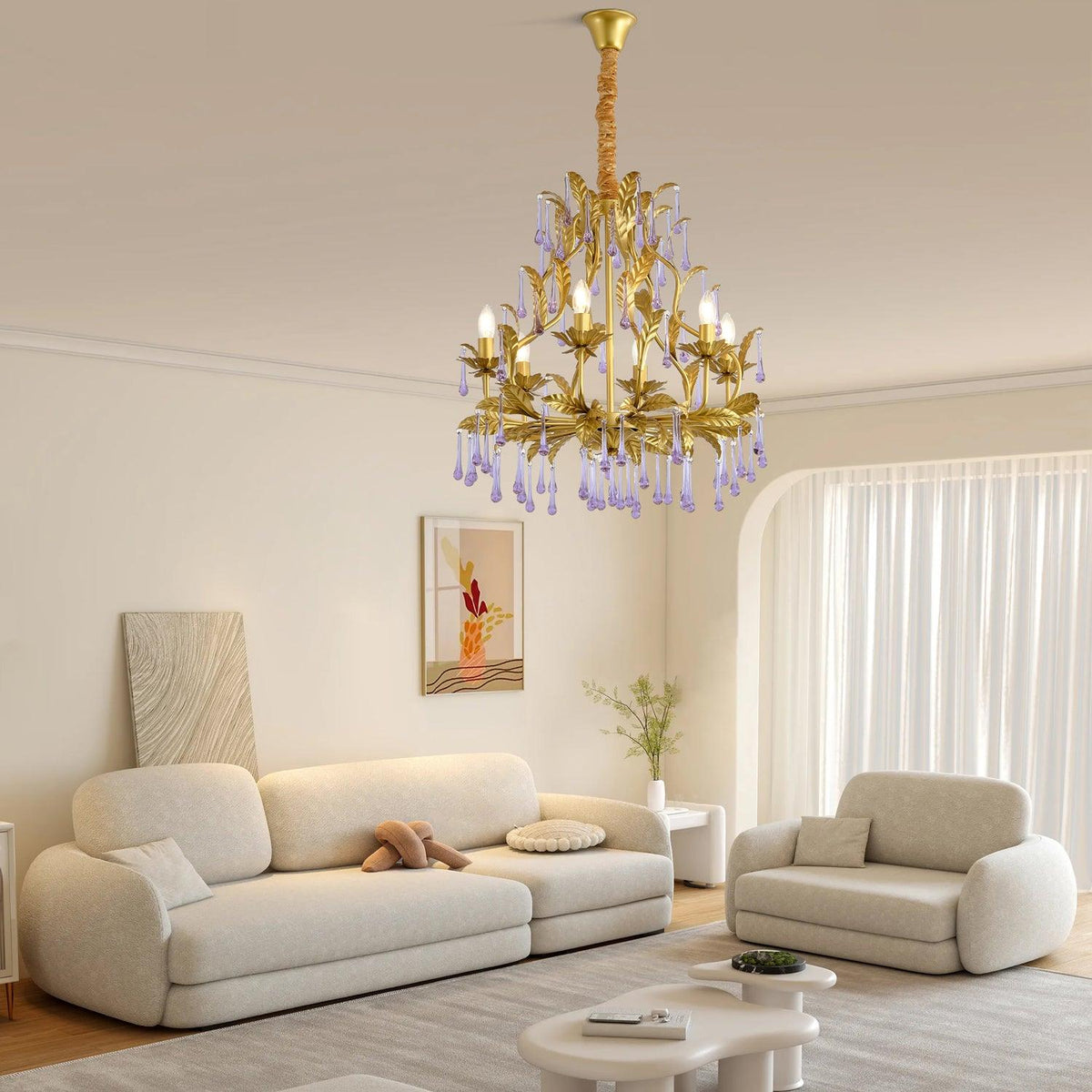 Amethyst Drops Crystal Chandelier
