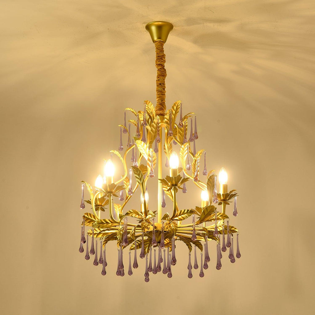 Amethyst Drops Crystal Chandelier