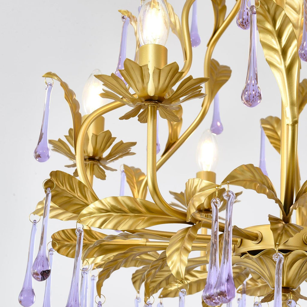 Amethyst Drops Crystal Chandelier