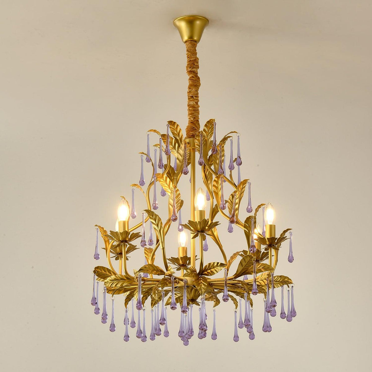 Amethyst Drops Crystal Chandelier