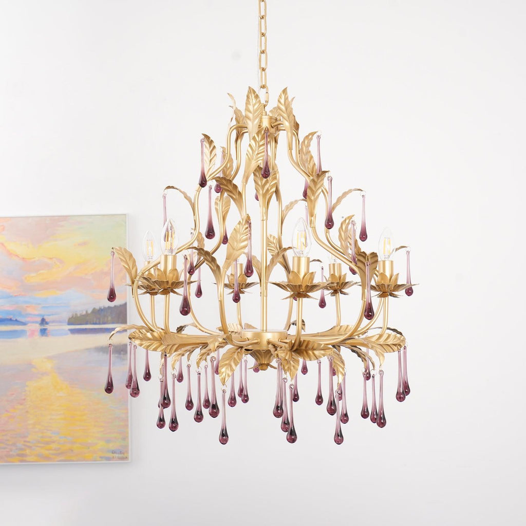 Amethyst Drops Crystal Chandelier