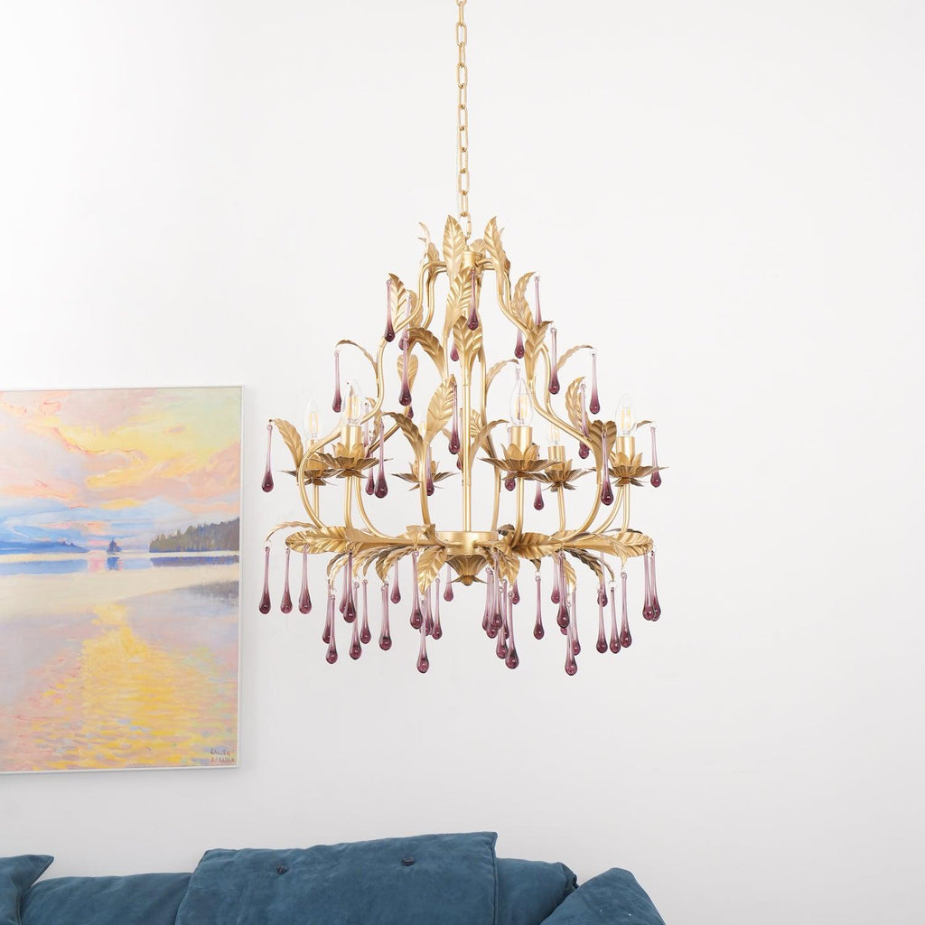 Amethyst Drops Crystal Chandelier