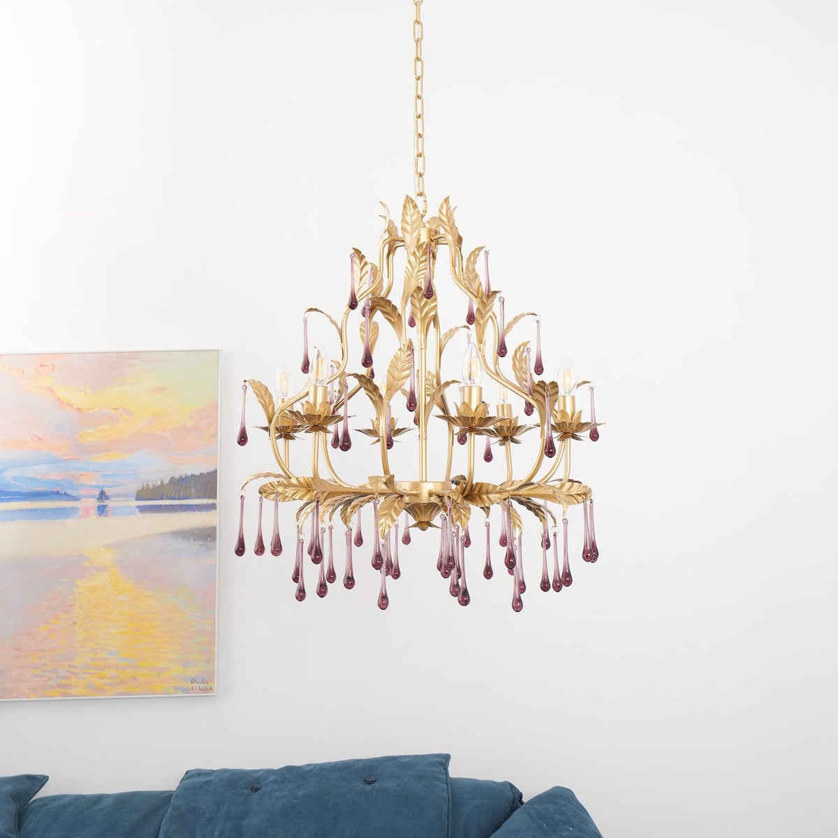Amethyst Drops Crystal Chandelier