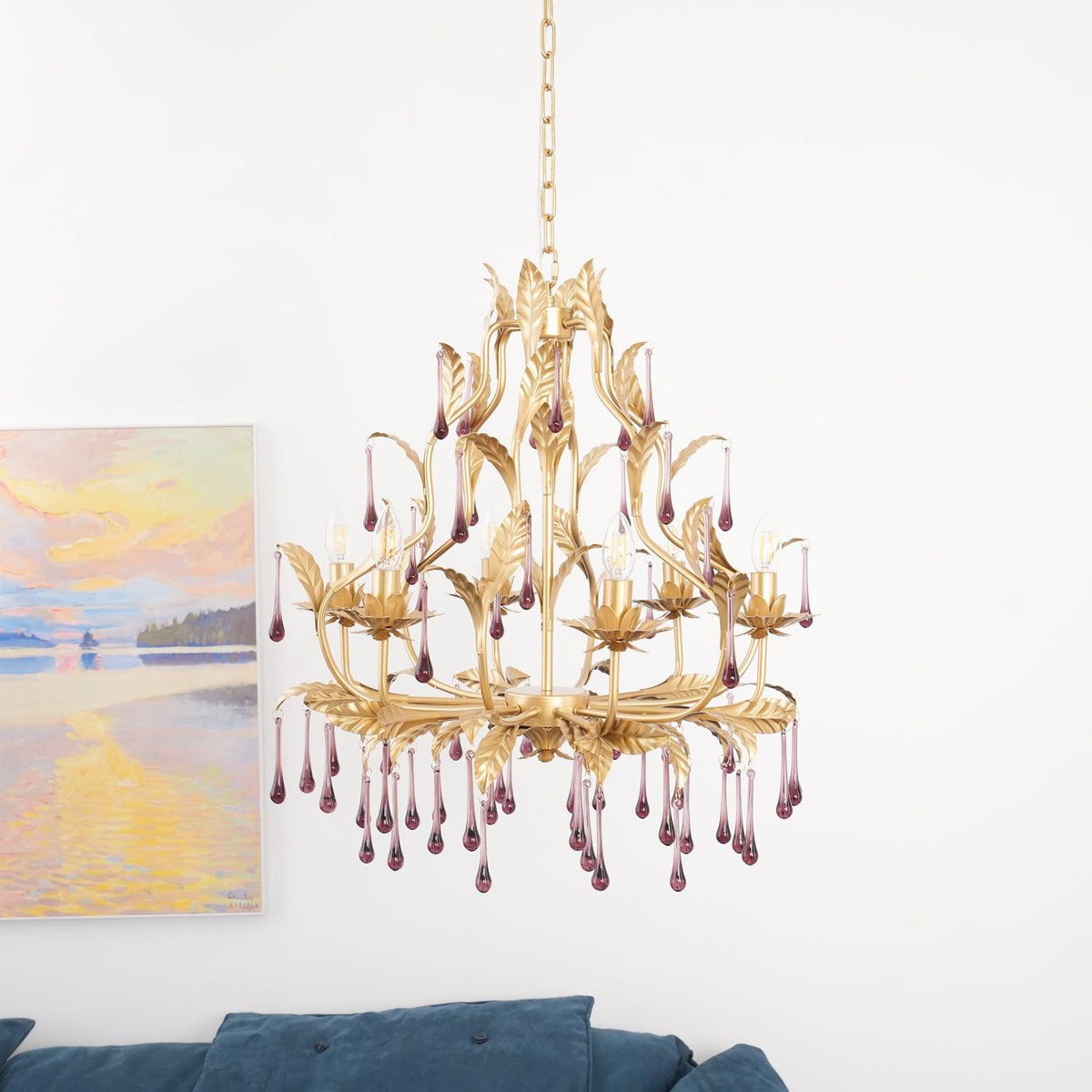 Amethyst Drops Crystal Chandelier