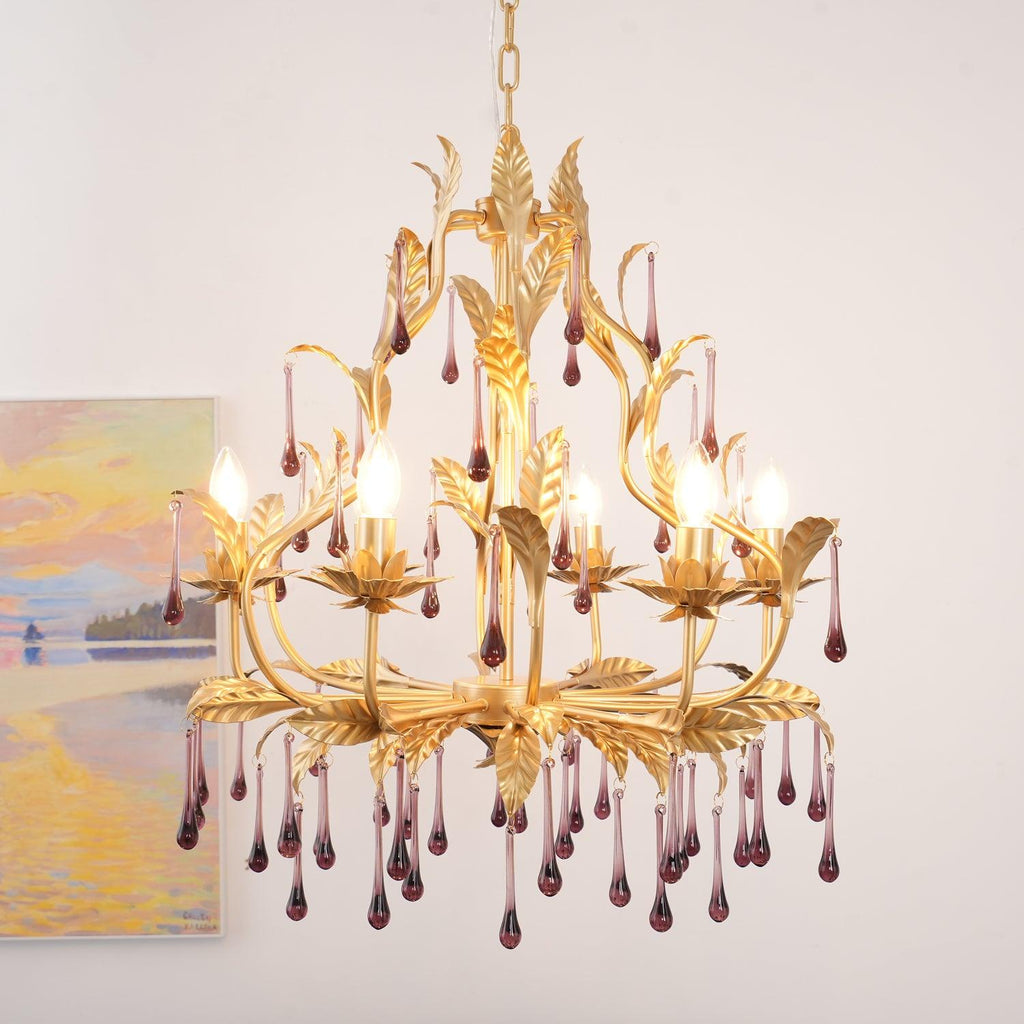 Amethyst Drops Crystal Chandelier