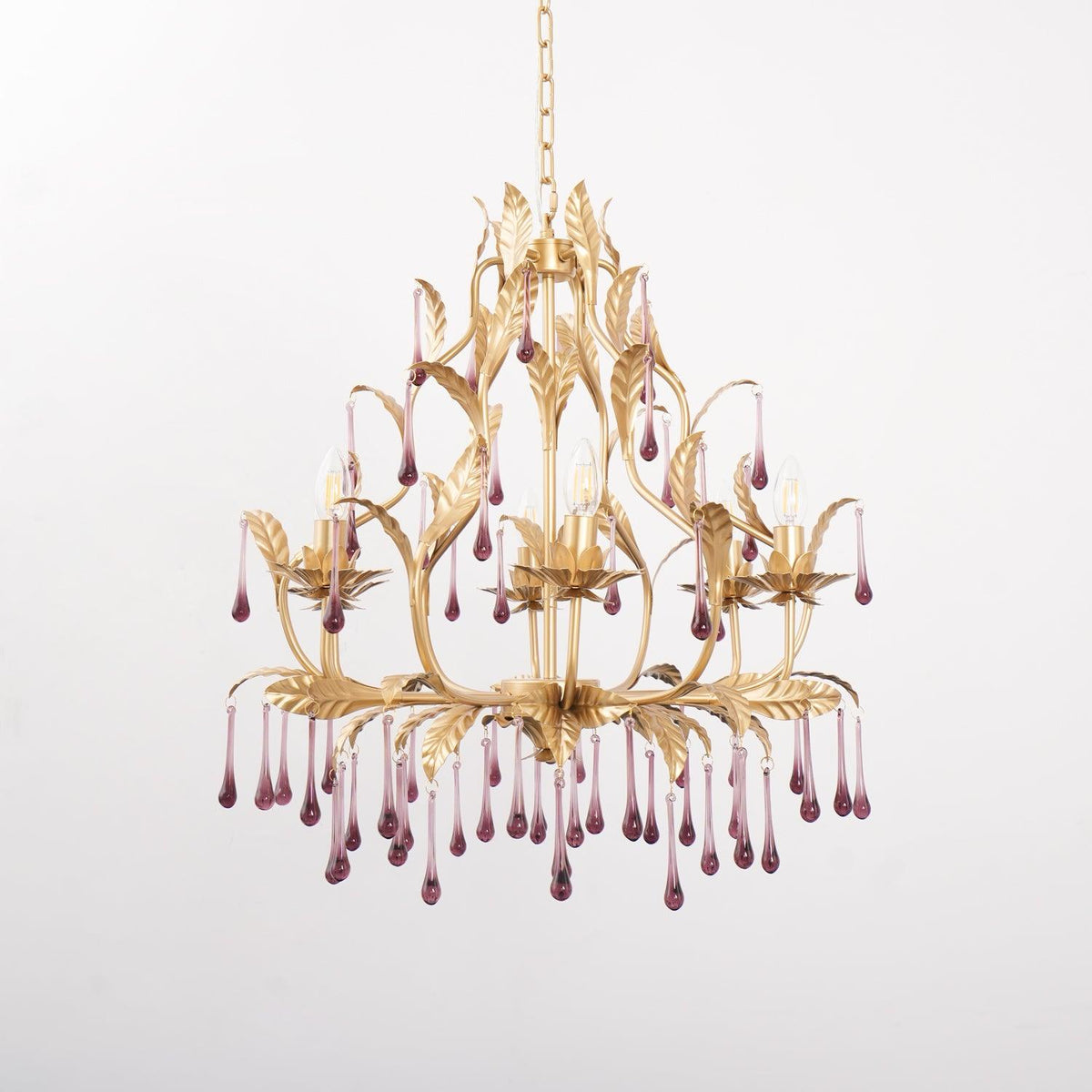 Amethyst Drops Crystal Chandelier