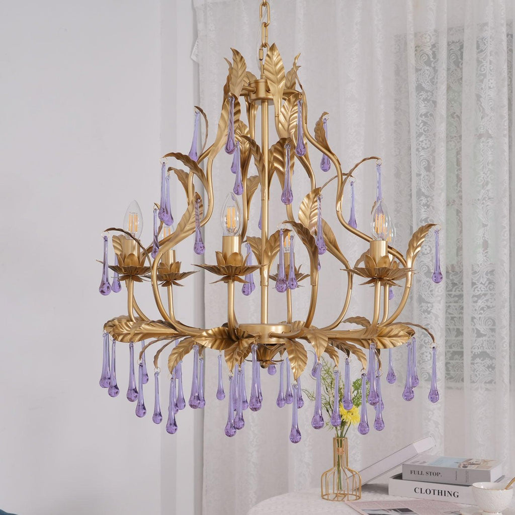 Amethyst Drops Crystal Chandelier