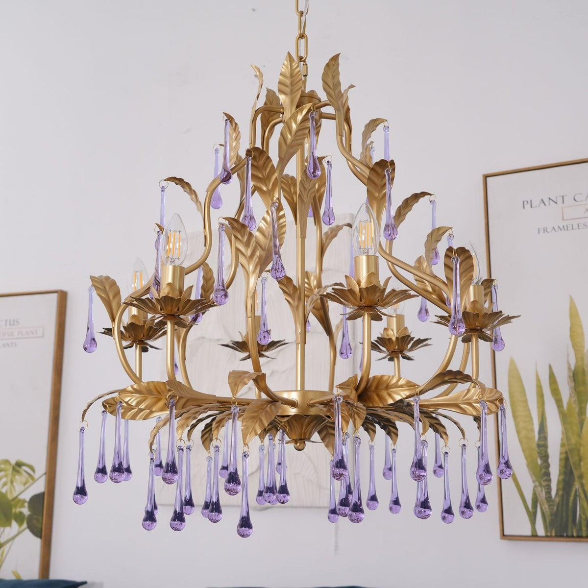 Amethyst Drops Crystal Chandelier