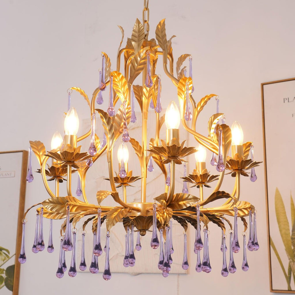 Amethyst Drops Crystal Chandelier