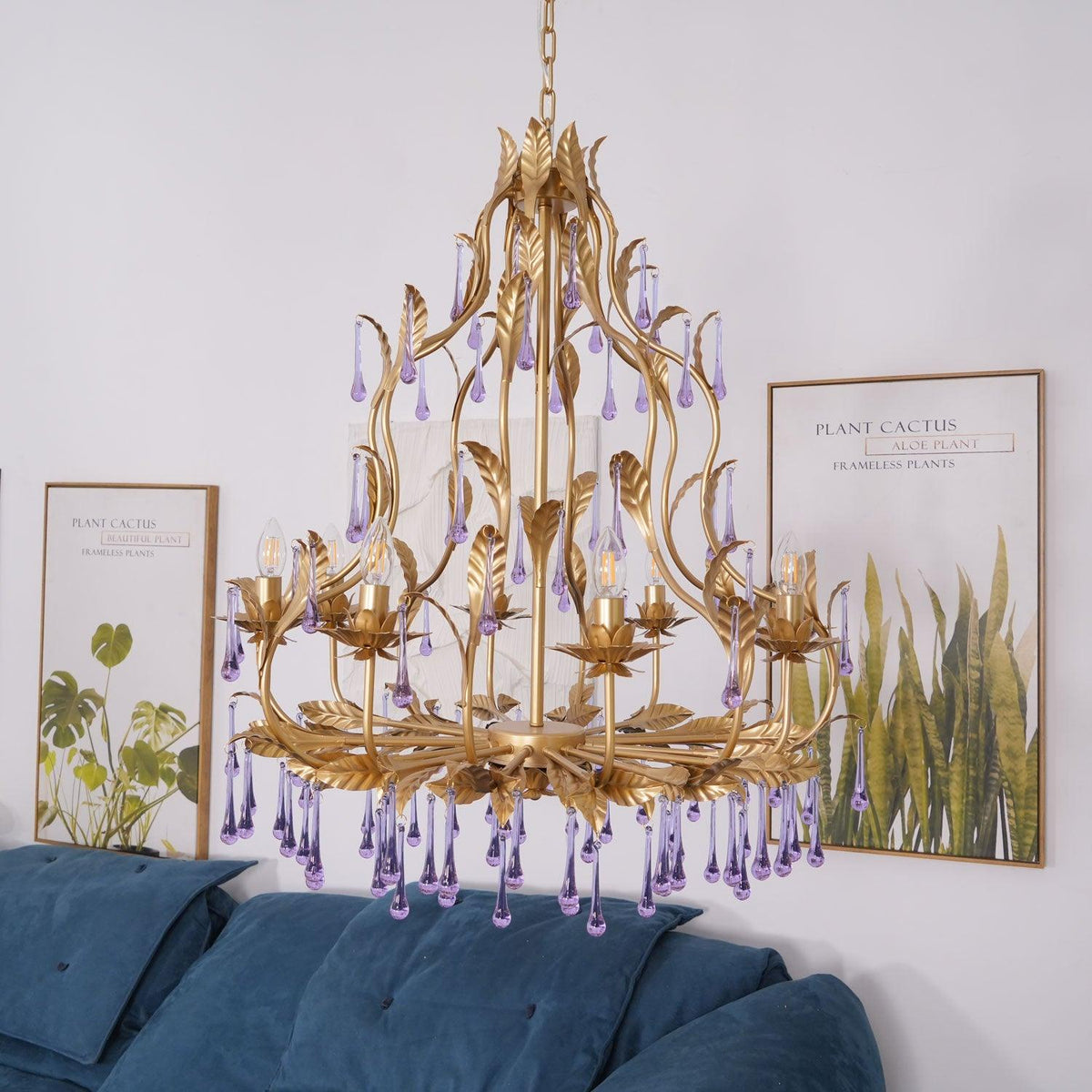 Amethyst Drops Crystal Chandelier