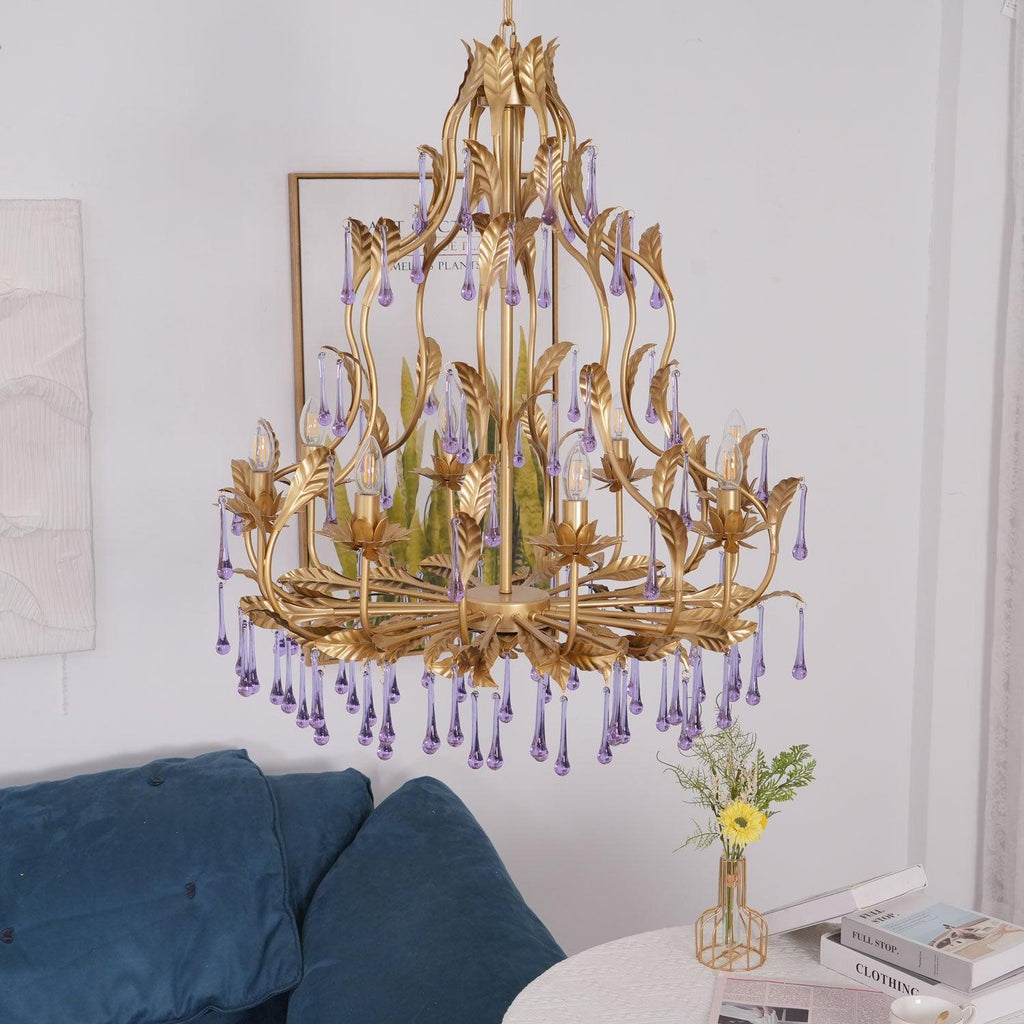 Amethyst Drops Crystal Chandelier